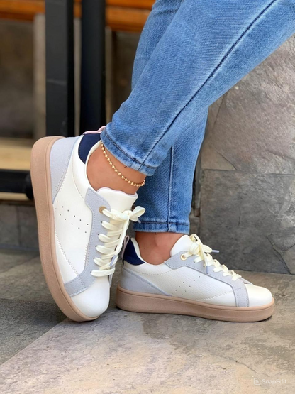 NUEVOS TENIS DE MUJER FRIDA BEIGE Y GRIS